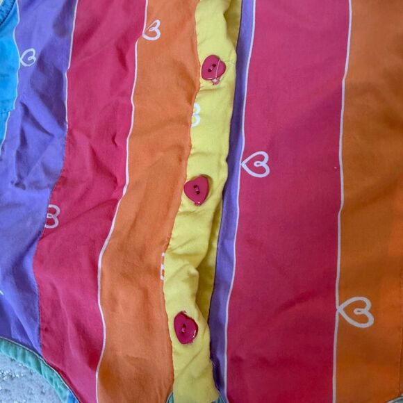 Modcloth x Collectif Rainbow Cropped Sleeveless Button Down Knot Keyhole Blouse - Picture 3 of 8